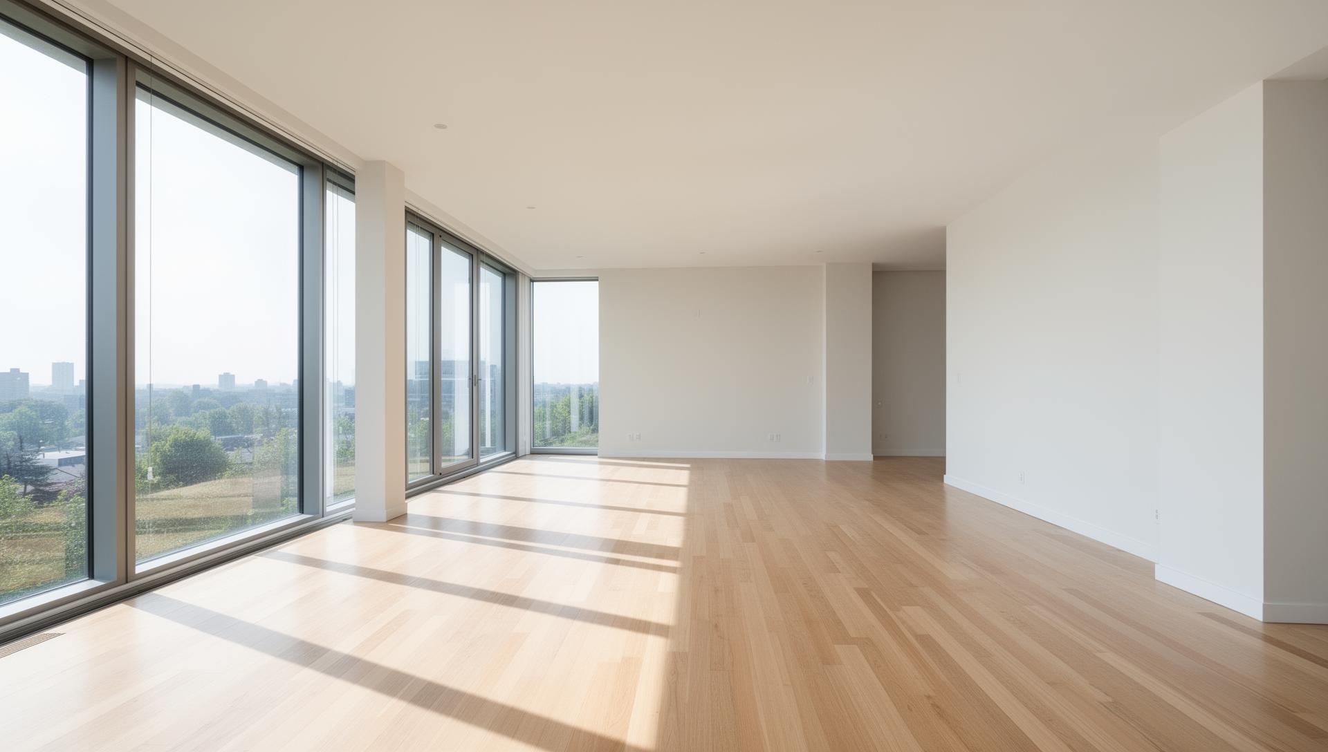Empty living room before staging